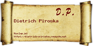 Dietrich Piroska névjegykártya